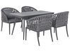 Set da pranzo da giardino 4 posti LIPARI con cuscini Metallo Grigio