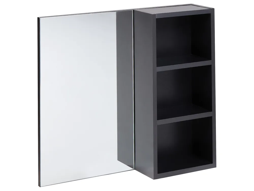 Szafka łazienkowa wisząca z lustrem JOINVILLE 60 cm Czarny