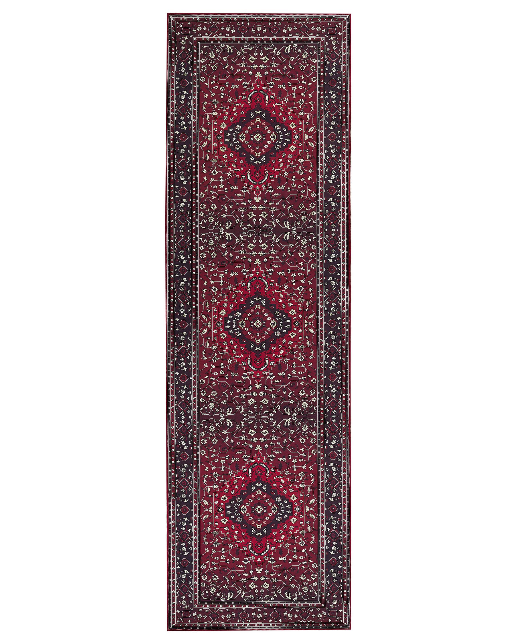 Vloerkleed polyester rood 60 x 200 cm VADKADAM_831433