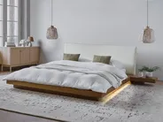Letto con LED Pelle sintetica ZEN 160 x 200 cm Frassino naturale_941329