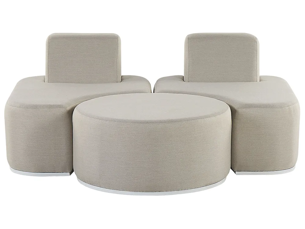Garden Lounge Set with Table 2 Seater FABRO Modular Light Grey