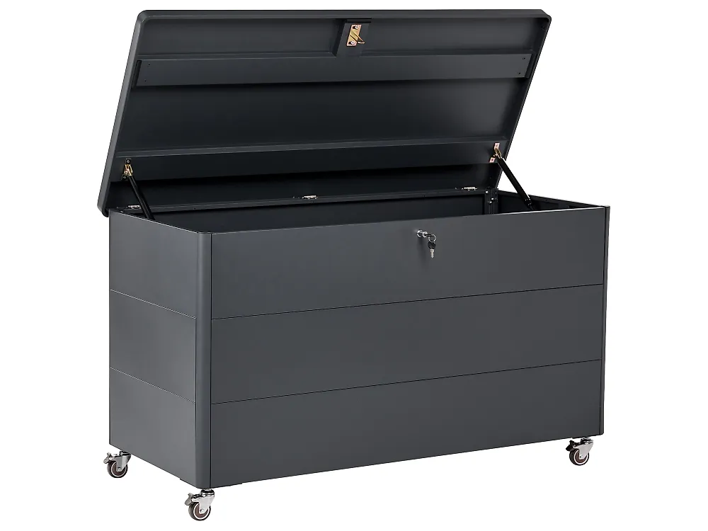 Cesta KYMI 136 cm 55 cm Metallo con ruote Grigio scuro_1173666
