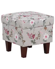 Wingback Chair HAMAR with Footstool Fabric Light Grey_794156