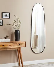 Wall Mirror DARNETS 45 cm 160 cm Metal Black_914850