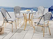 Outdoor Bistrotisch RIFREDDO 70 cm 70 cm Sicherheitsglas Schwarz_1178096