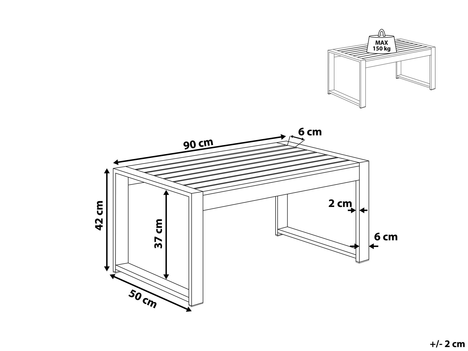 Garden Coffee Table SALERNO 90 cm 50 cm Metal Dark Grey_679581