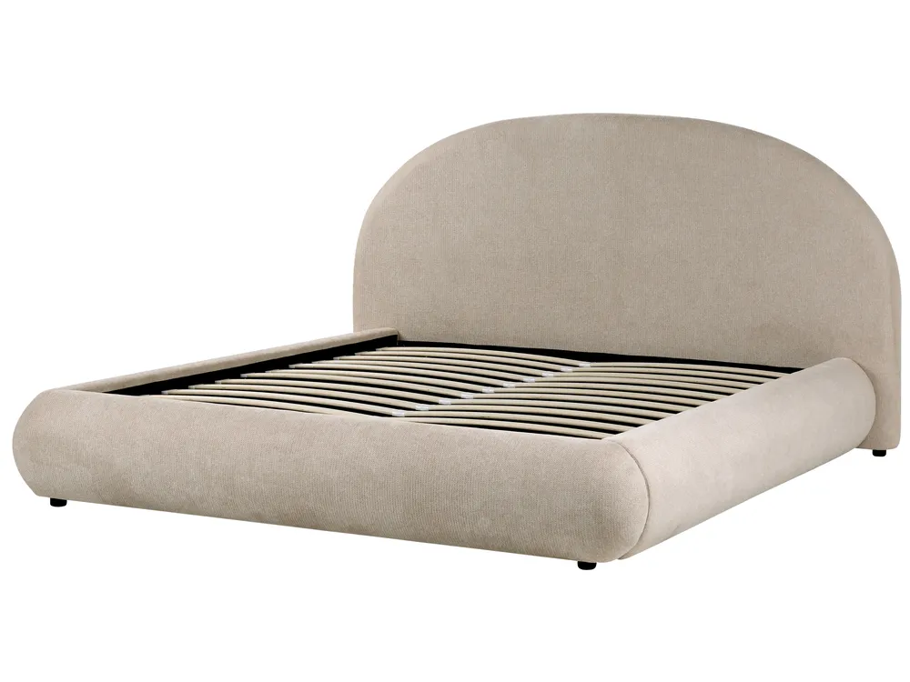 Letto contenitore GRASSE Tessuto Tortora 180 x 200 cm_1056338