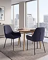 Set of 2 Dining Chairs LOVERNA Corduroy Dark Blue