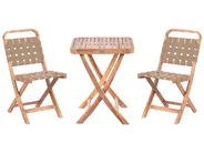 Bistro Set Folding CALCIANO Certified Acacia Wood Brown_986020