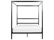 Four Poster Bed Metal LESTARDS 140 x 200 cm (EU Double) Black_863335