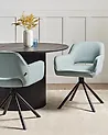 Set of 2 Dining Chairs Swivel LOURES Fabric Light Blue