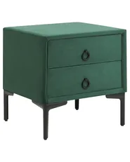 2 Drawer Bedside Table SEZANNE Velvet Dark Green_892504
