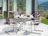 4 Seater Aluminium Garden Dining Set Marble Effect Top White and Grey MALETTO/COSOLETO _938282