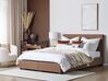Łóżko z szufladami tapicerowane 180 x 200 cm brązowe LA ROCHELLE_833019