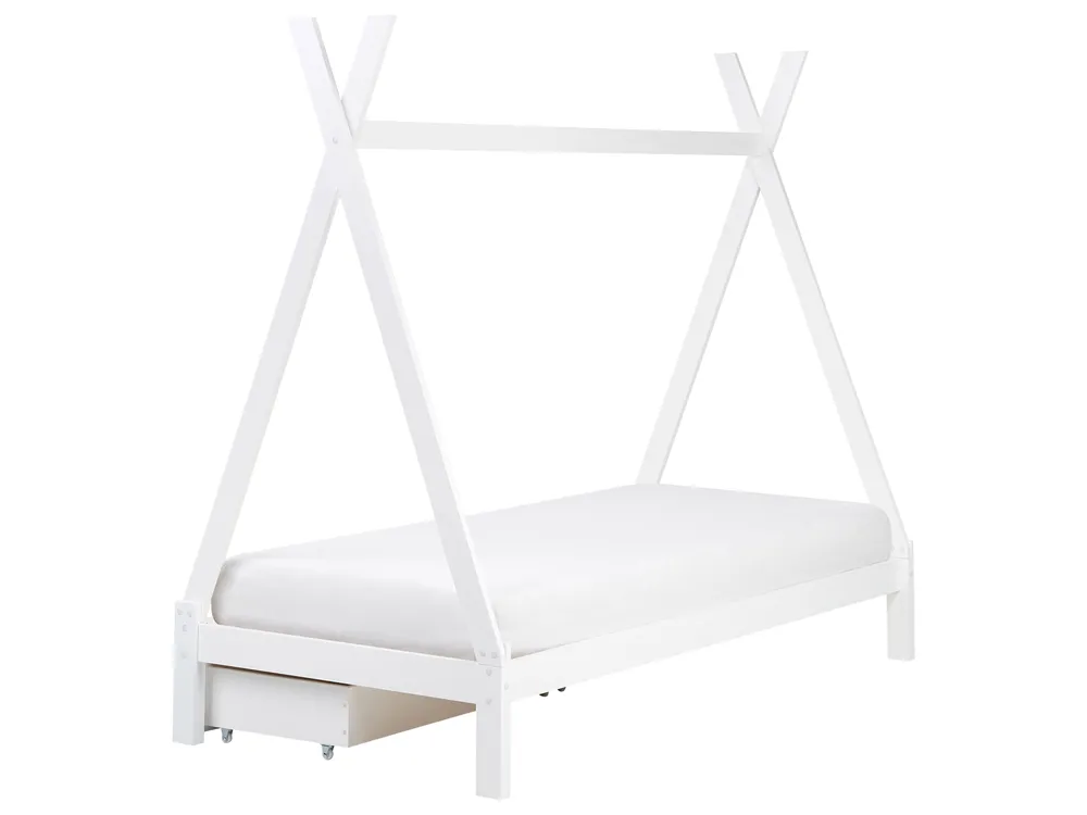 Lit à tiroirs pour enfants Tipi Bois de pin DEVAY 90 x 200 cm Blanc_963569