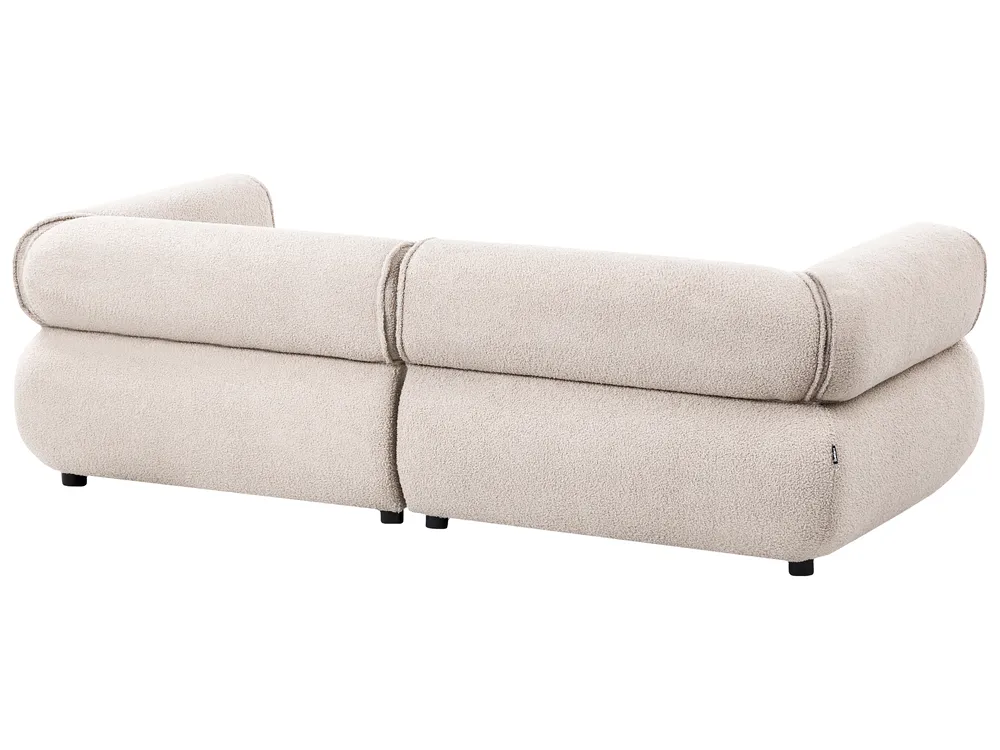 Sofa 3 Seater SALLA with Ottoman Boucle Beige_1058123
