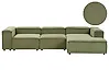 Modular Corner Sofa 4 Seater ARDAL Corduroy Green Left Hand