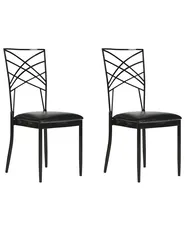 Set di 2 sedie da pranzo GIRARD Metallo Nero_913465