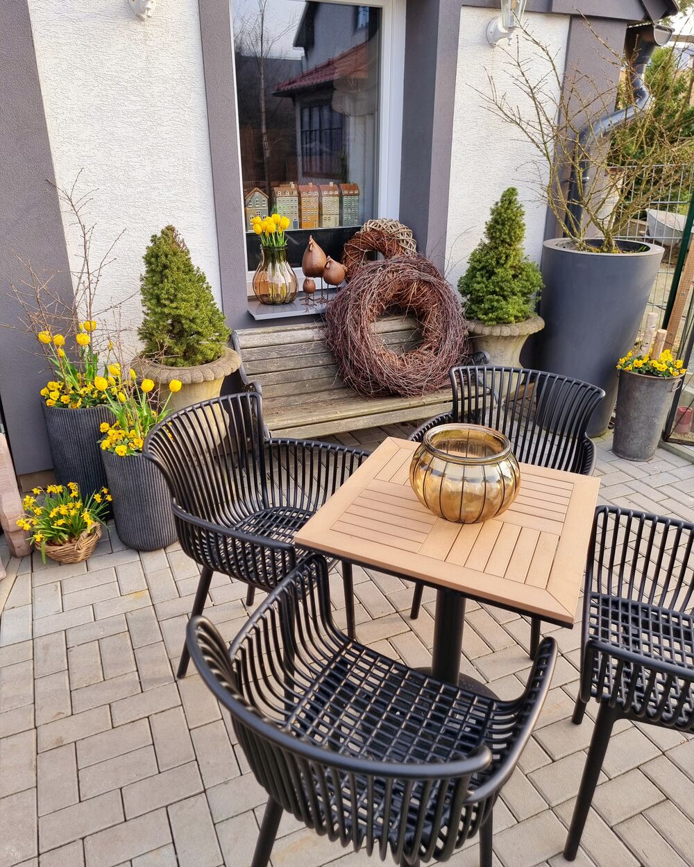 Set of 4 Garden Chairs PESARO Black Beliani