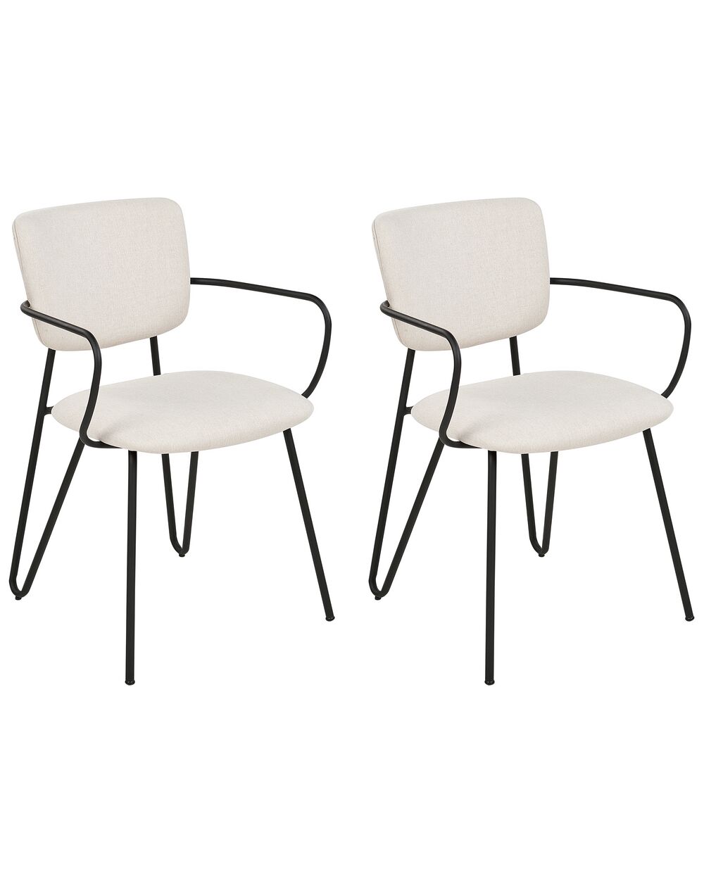 Set di 2 sedie da pranzo ELKO Tessuto Bianco sporco