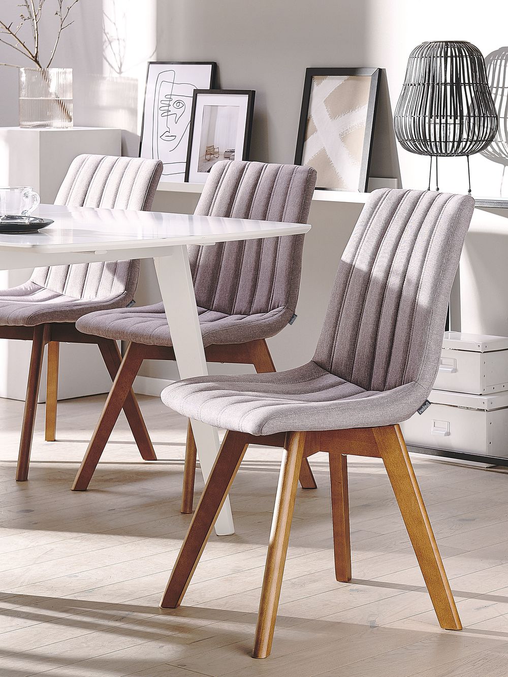 Set of 2 Dining Chairs CALGARY Taupe