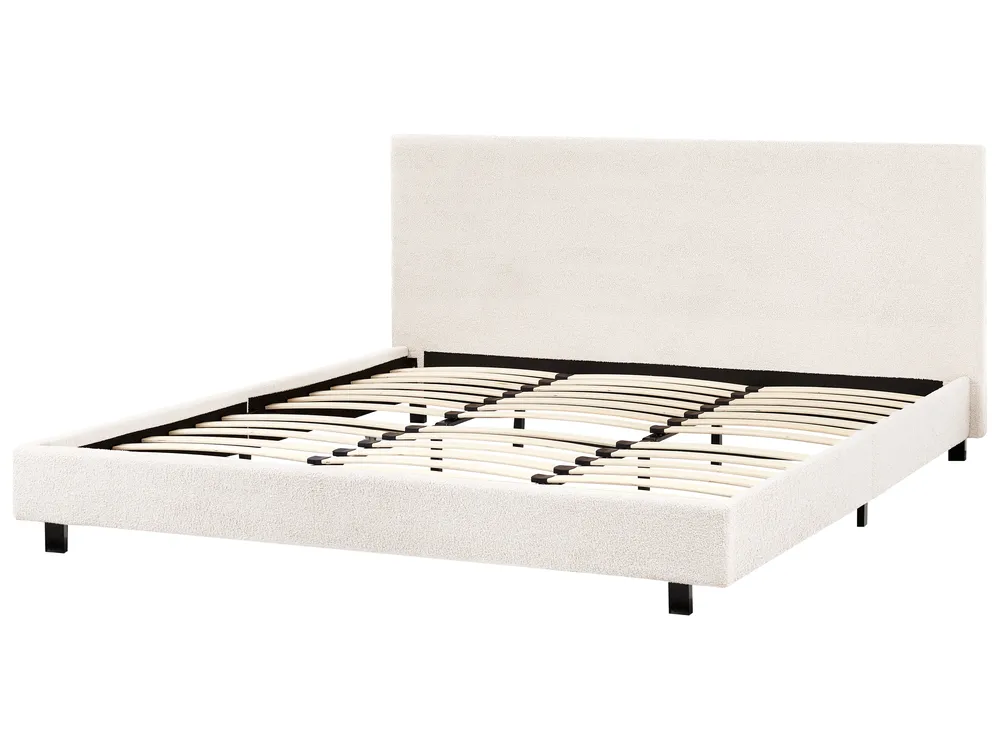 Bed Boucle ALBI 180 x 200 cm (EU Super King) Off-White_981964