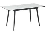 Dining Table EFTALIA White Marble 120/150 cm 80 cm_820736