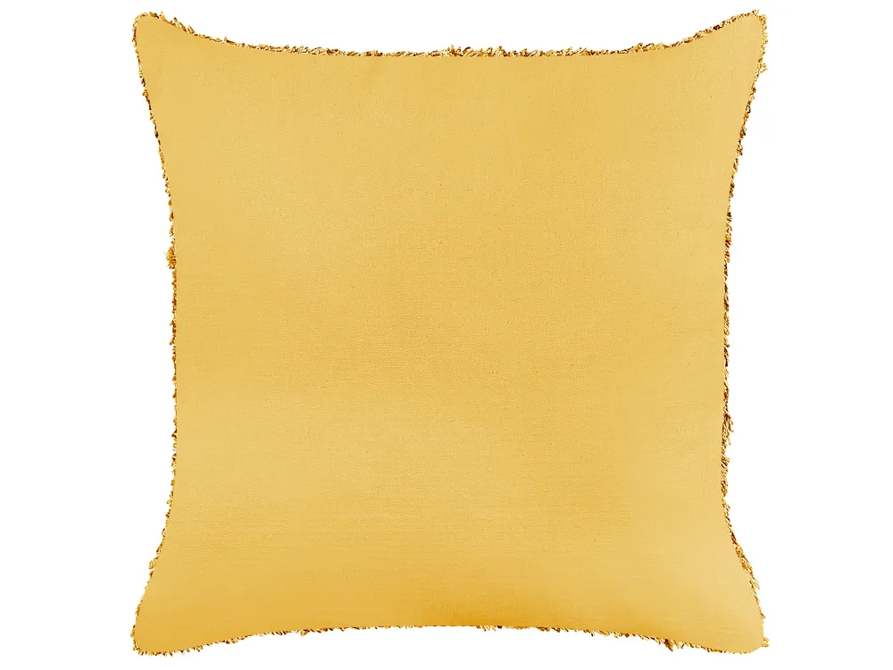 Zestaw 2 poduszek dekoracyjnych RHOEO 45 x 45 cm Bawełna Żółty Wzór geometryczny_840133