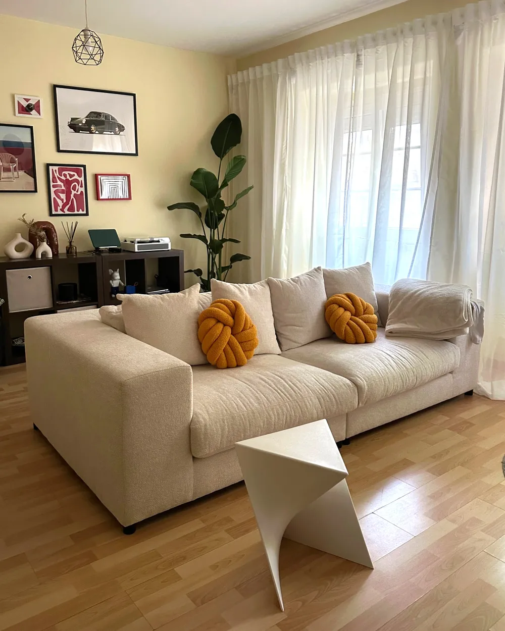 Sofa 3 Seater GLORVIKA II Fabric Off-White_1023775