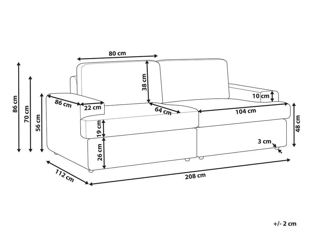 Sofa 3 Seater ALLA Boucle Off-White_893983