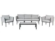 Garden Lounge Set with Table 5 Seater SKALA Metal Light Grey_934632