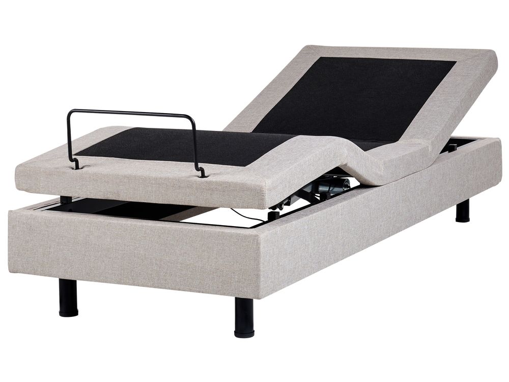 Adjustable Bed without Headboard Fabric DUKE 80 x 200 cm (EU Small Single) Beige