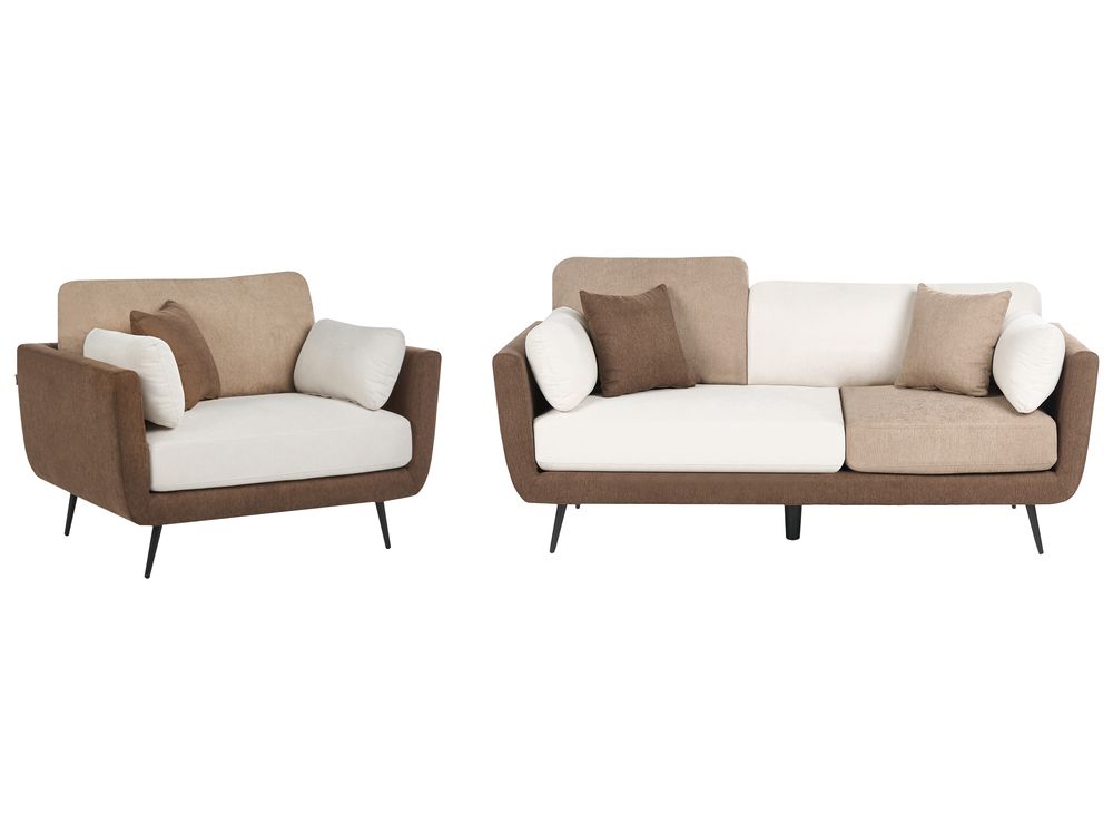 Sofa Set 4-Sitzer BOLGA Stoff Braun