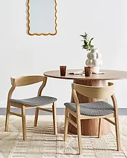 Conjunto de 2 sillas de comedor MAROA Madera Negro/Blanco_1185041