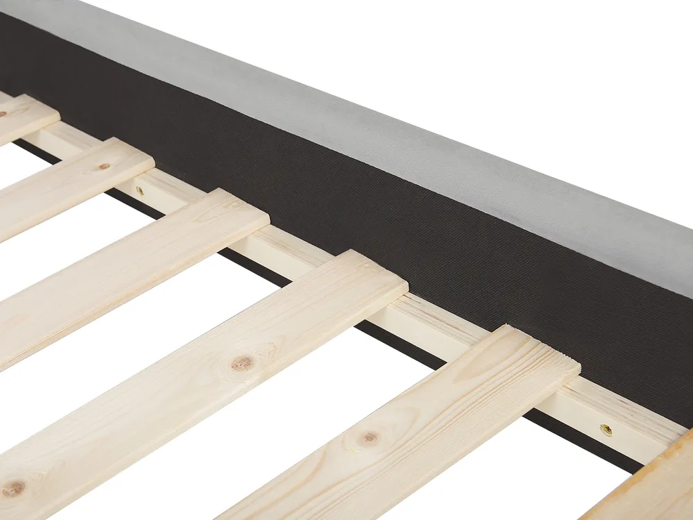 Bett mit Lattenrost Samtstoff AVALLON 140 x 200 cm Grau_743653