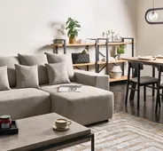 Corner Sofa Bed 3 Seater LUSPA with Storage Fabric Light Grey Left Hand_1063896