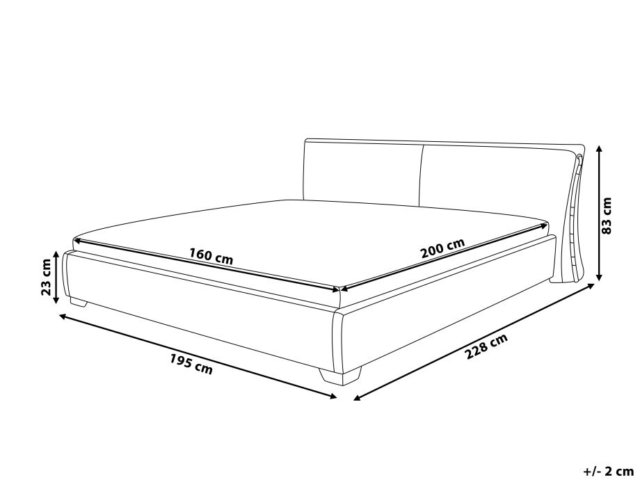 Bed Fabric PARIS 160 x 200 cm (EU King Size) Grey_673848