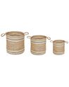 Set of 3 Jute Baskets Natural and Beige ZHOB_840638