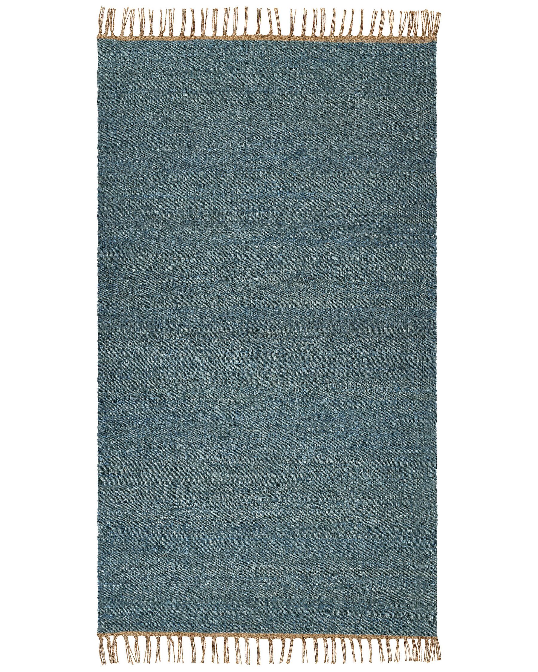 Tapis en jute 80 x 150 cm bleu turquoise LUNIA_846267