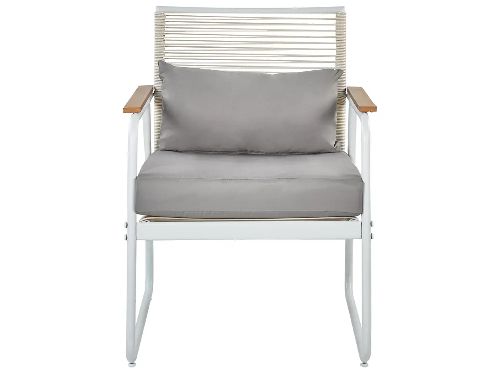 Set da giardino con tavolo 4 posti POMONTE Metallo Bianco_919645