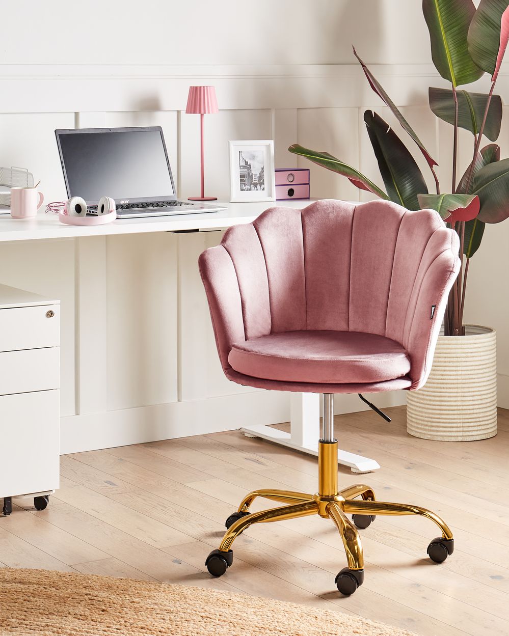 Chaise de bureau MONTICELLO Velours Rose