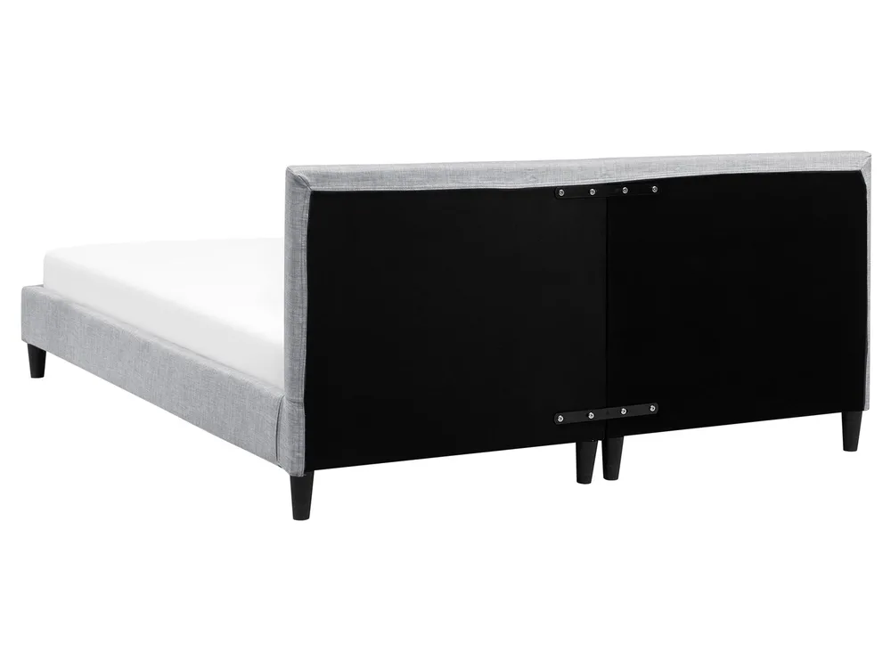 Bed with LED Fabric FITOU 160 x 200 cm (EU King Size) Light Grey_709570