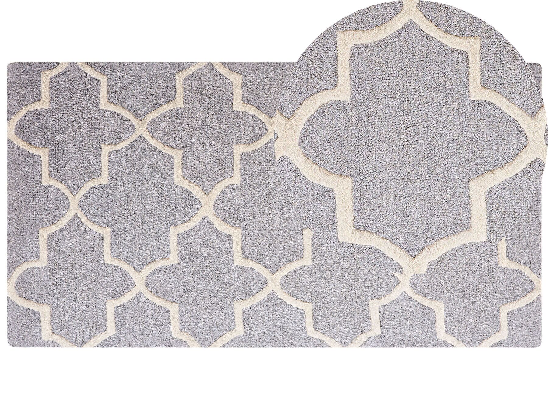 Tappeto rettangolare in cotone grigio 80x150 cm SILVAN_674695