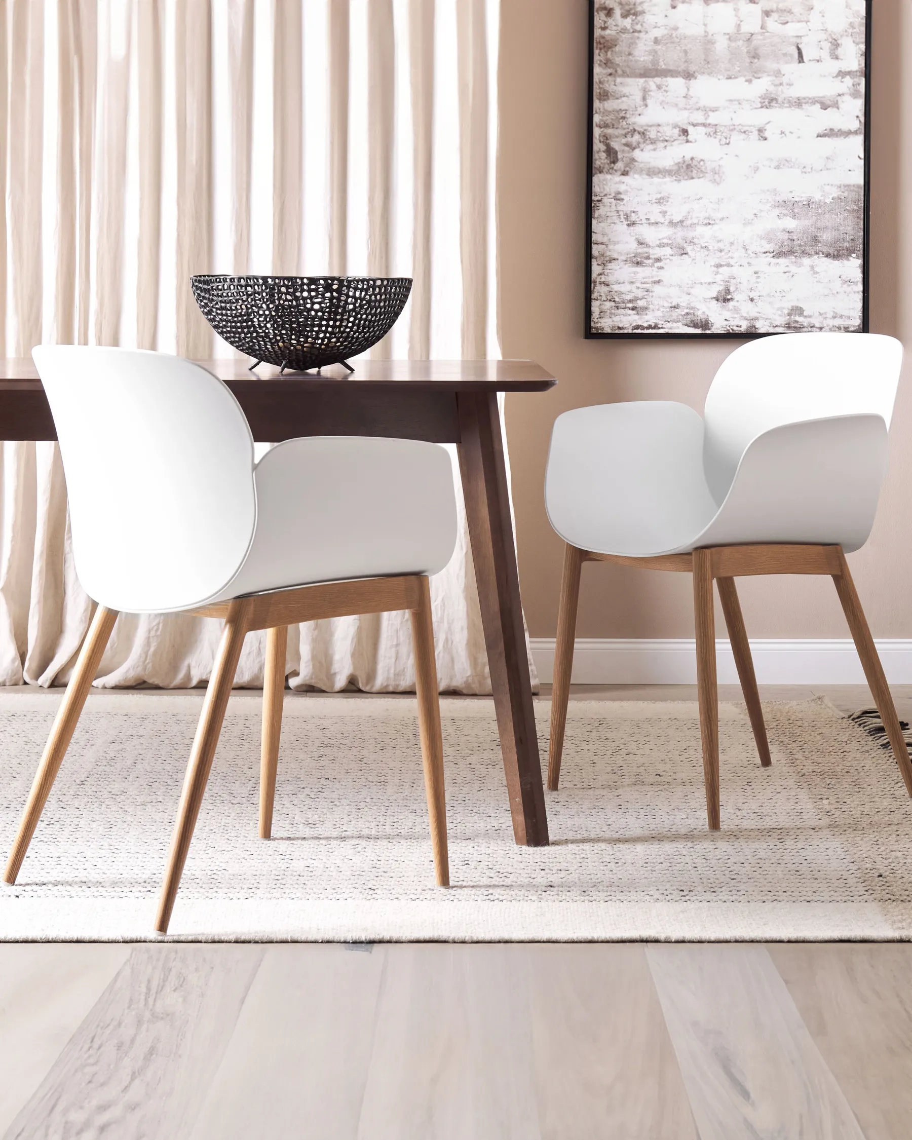 Set of 2 Dining Chairs ABILENE White_884588