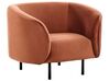 Sofa Set Samtstoff orange / schwarz 6-Sitzer LOEN_919751