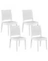 Conjunto de 4 sillas de jardín FOSSANO Material sintético Blanco