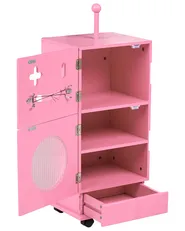 Szafka EDGAR 89 cm Różowy z kółkami_1064633