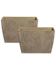 Set of 2 Plant Pots SILENEV 59 cm Brown_1123683
