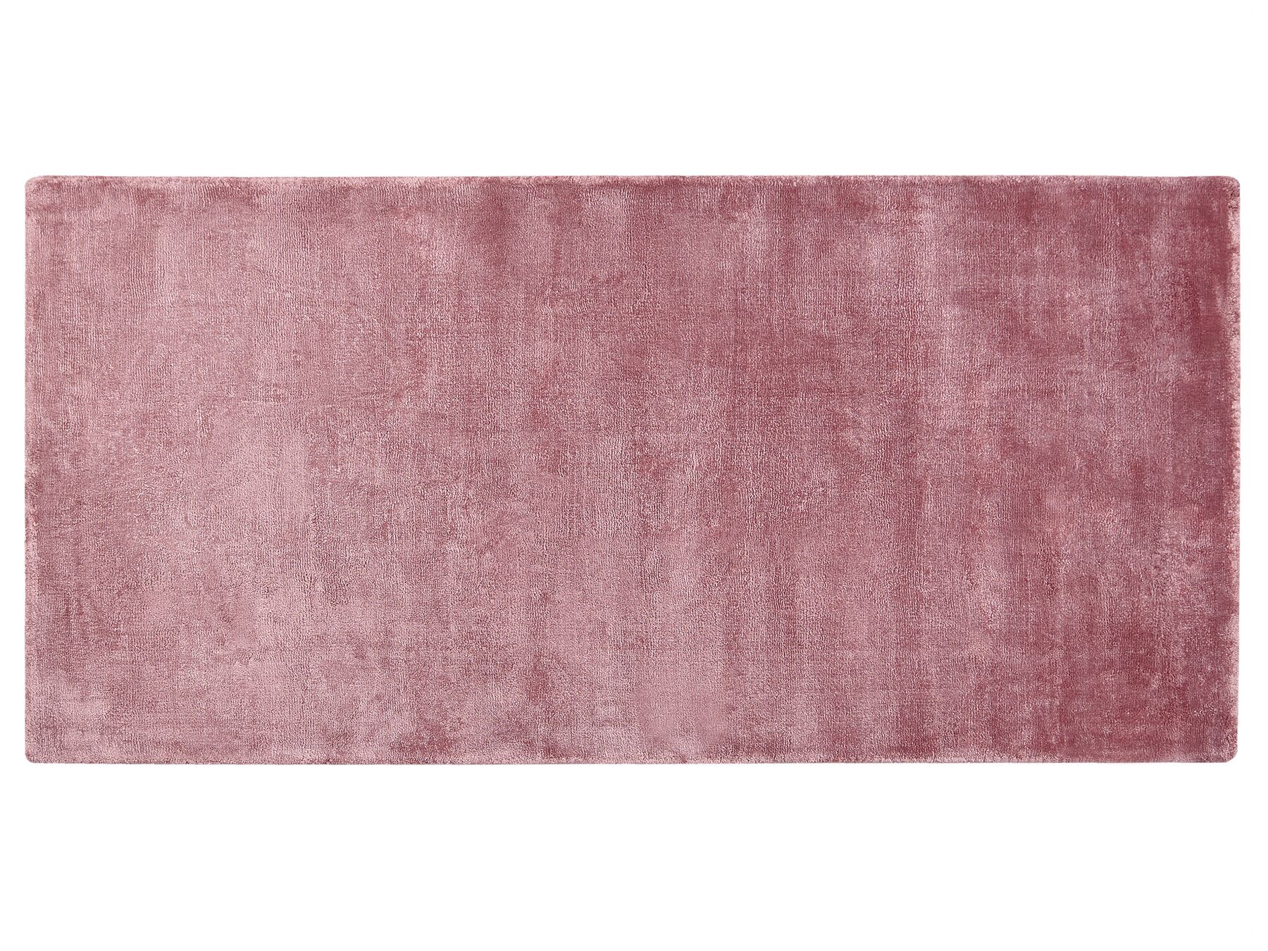Teppich Viskose rosa 80 x 150 cm Kurzflor GESI II_837729