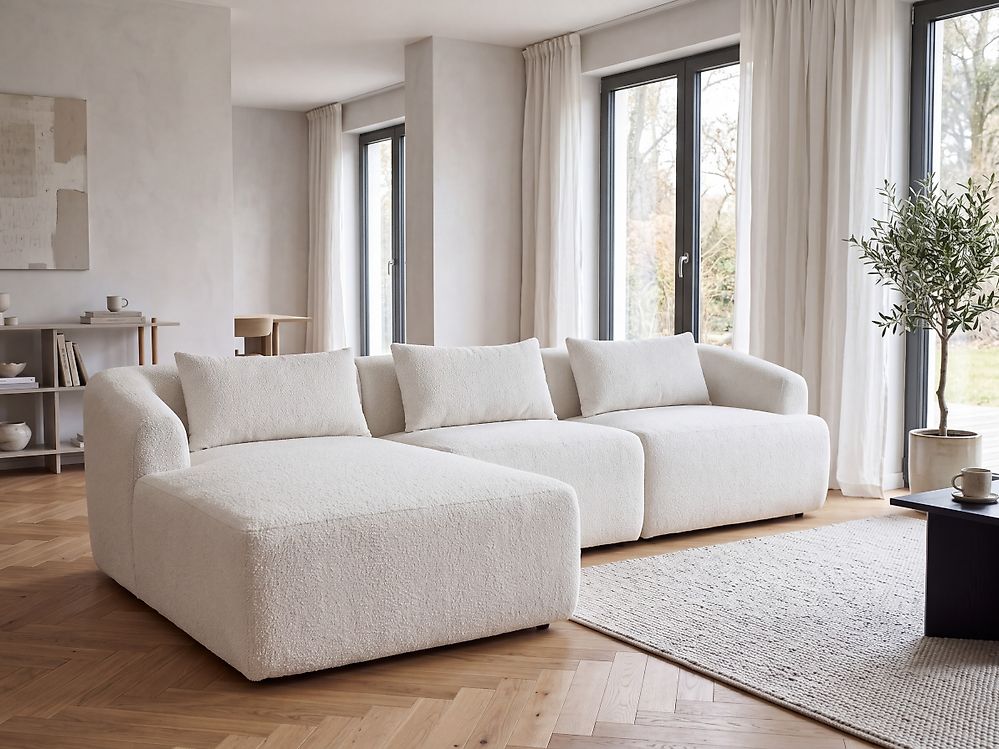 Corner Sofa SVANSELE Boucle Off-White Right Hand